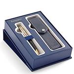 Набор подарочный Waterman 2019744 Шариковая ручка Carene De Luxe Black Silver GT+ чехол
